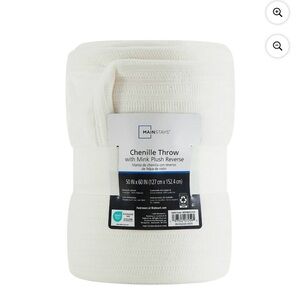 Mainstays Cozy Chenille Reverse to Plush Soft Couch Throw, Vanilla Dream